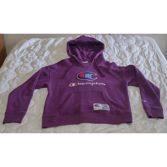 Champion Hoodie and Pant Set Womens M 100 Anniversary Chenille Logo Purple - Picture 1 of 16